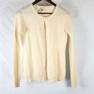 Kier+J Cashmere‎ Cream Cableknit Cardigan